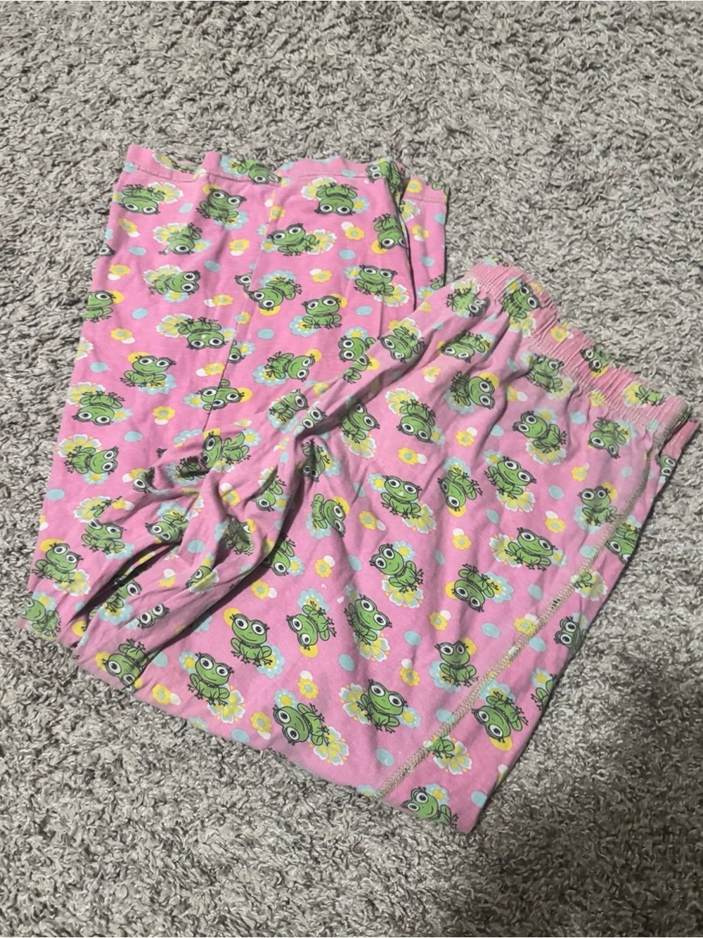 Pink Frog Print Pajama Pants Sz med - Picture 2 of 4